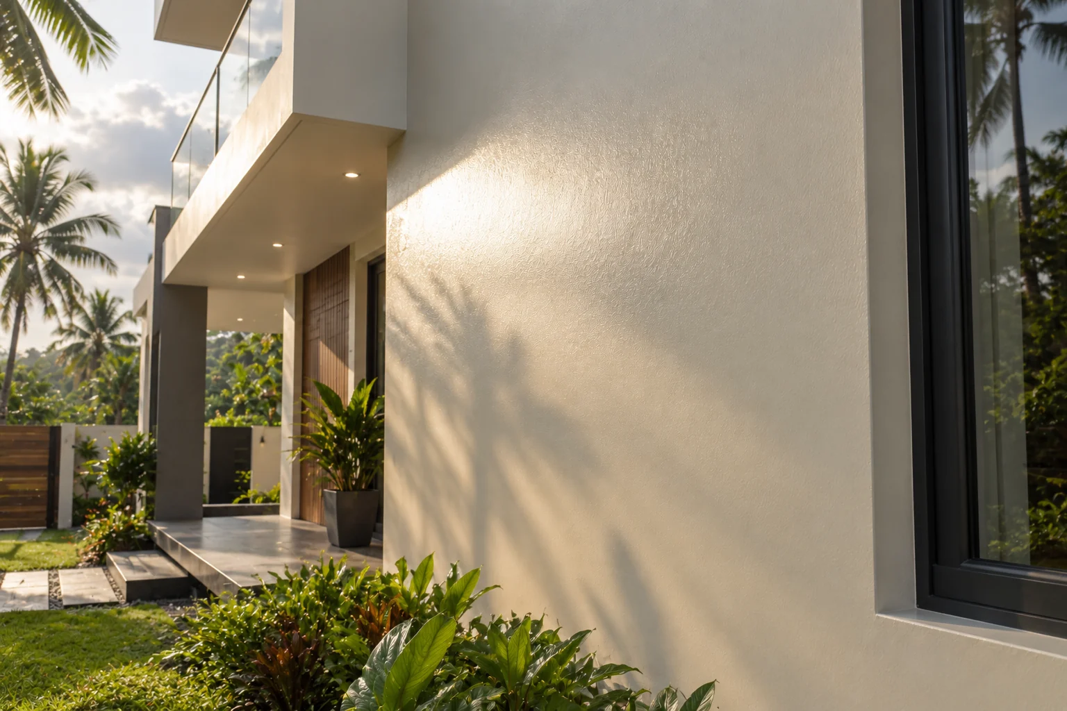 Satin-like sheen — soft light along an Alpha Advanced finished wall