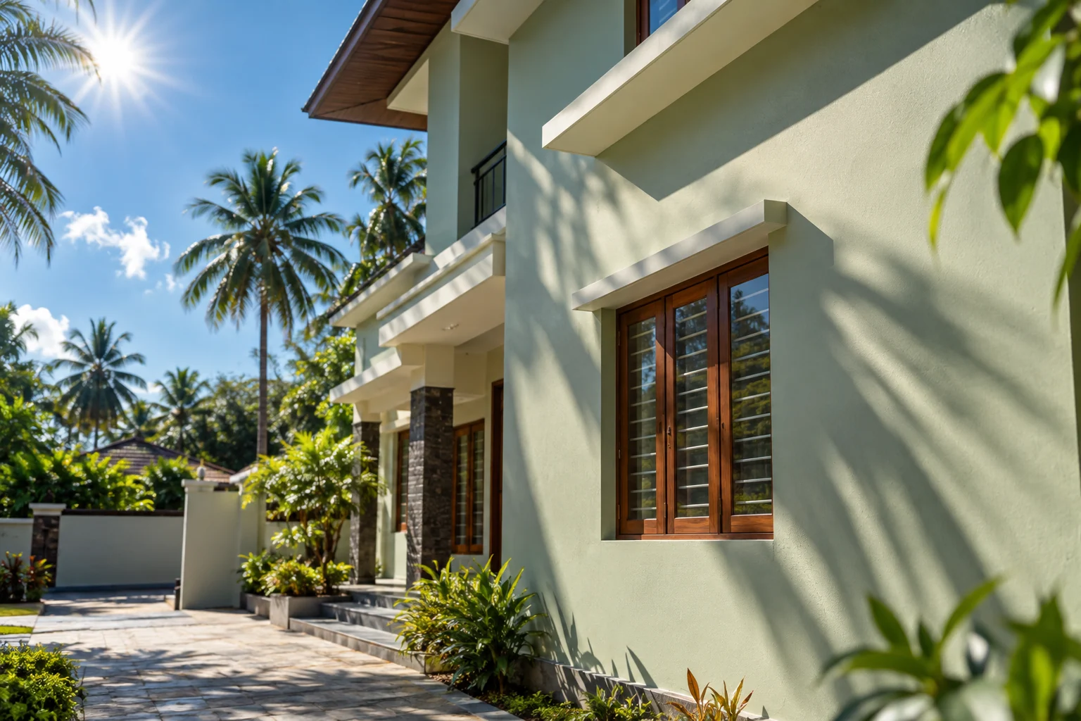 UV resistance — full sun on a finished exterior elevation