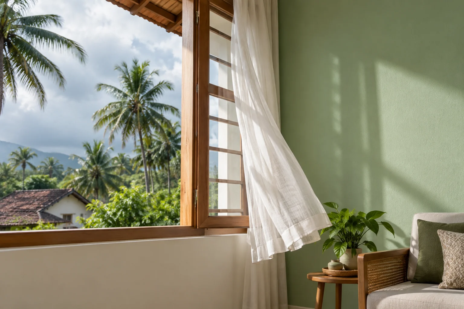 Eco-friendly composition — rolling the low-odour emulsion onto an exterior wall