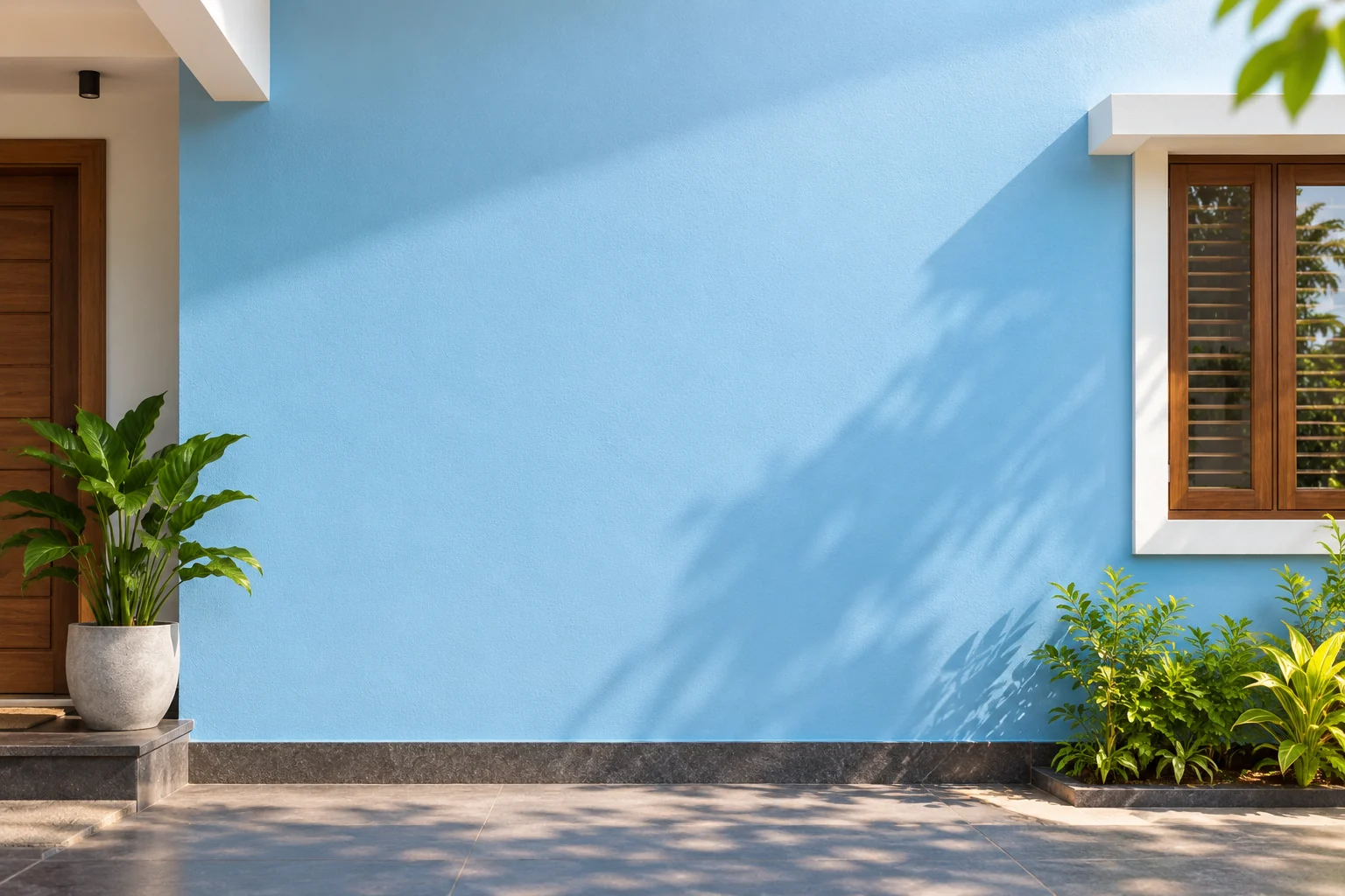 Enhanced coverage &mdash; one pass covering a large exterior elevation