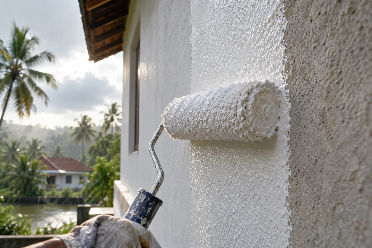 High adhesion and bonding strength — the primed wall inspected after application