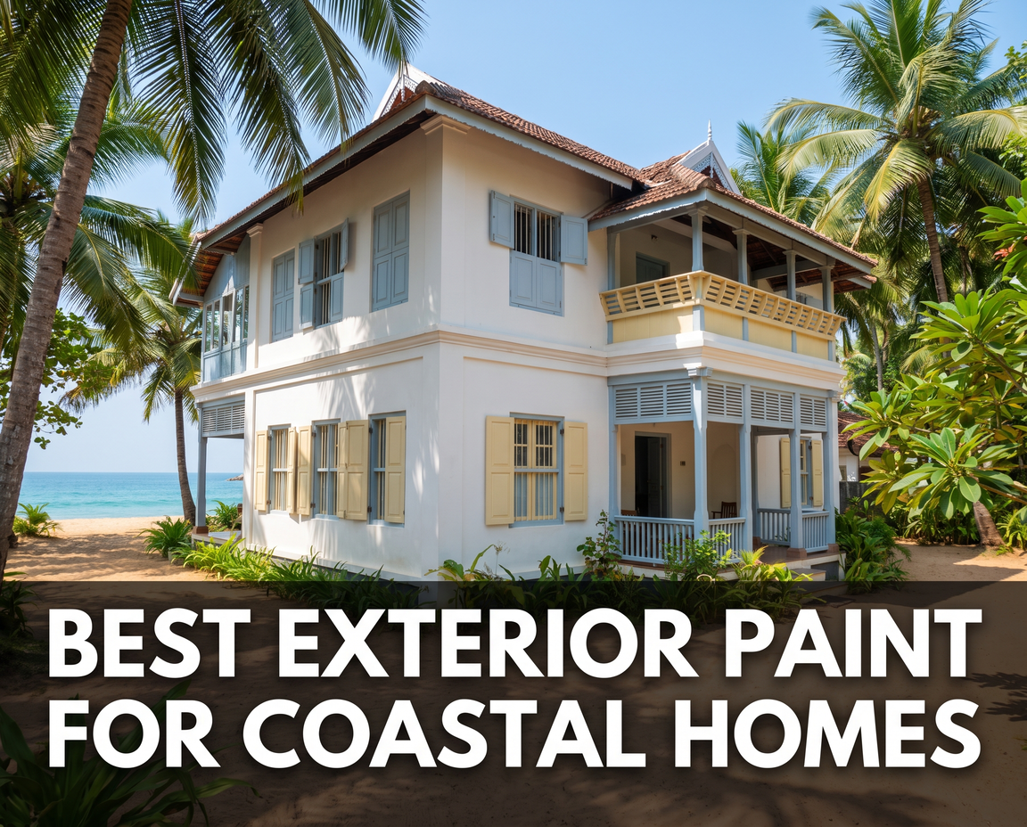 Freshly painted coastal home in Kerala built to handle salt air