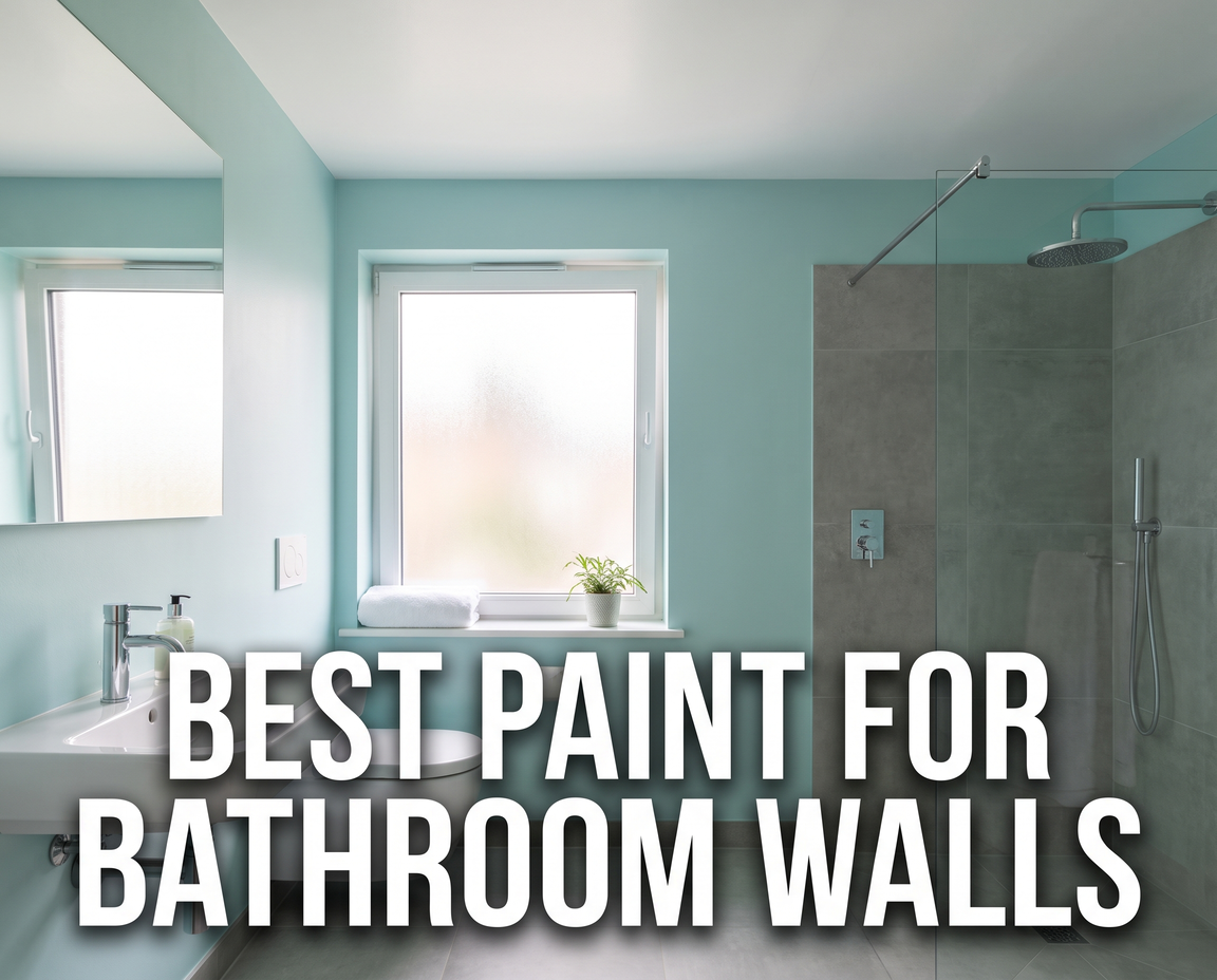 Freshly painted anti-damp bathroom walls and ceiling
