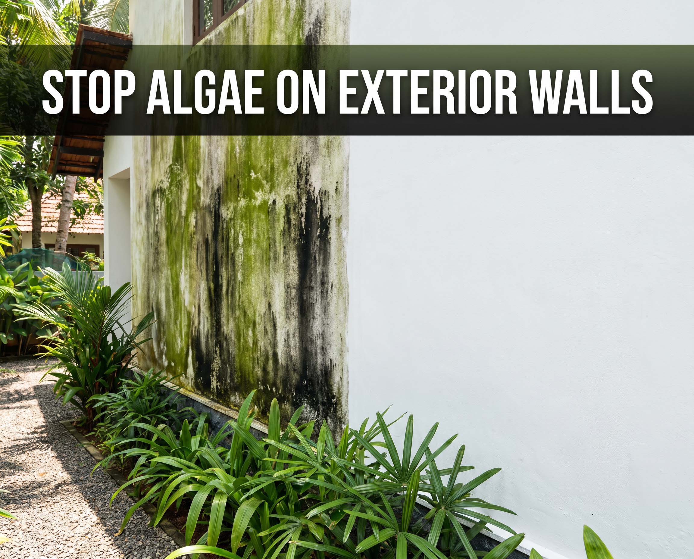 STOP ALGAE ON EXTEIOR WALLS