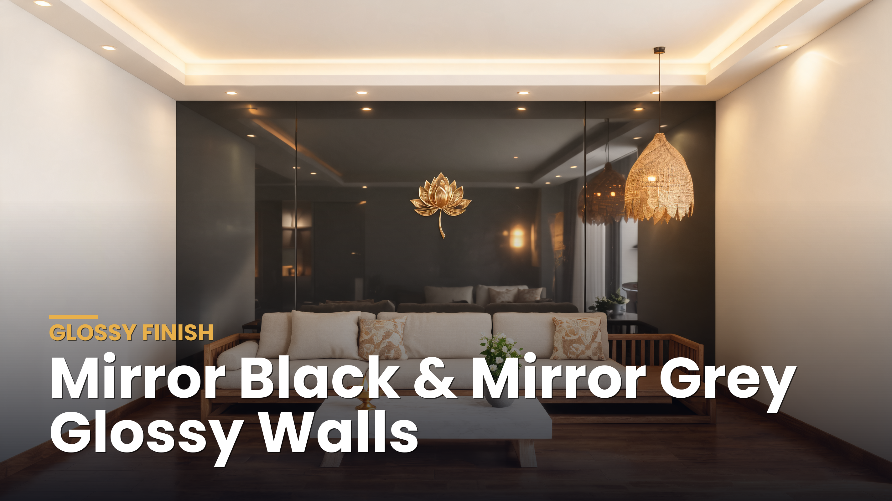 Mirror Black and Mirror Grey high-gloss feature walls